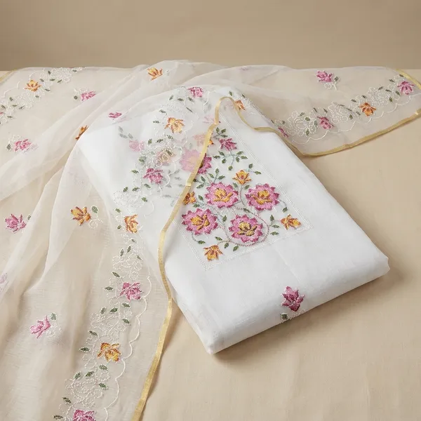 Kotadoria_White_Cotton_Blend_Unstitched_Dress_Material_For_Women
