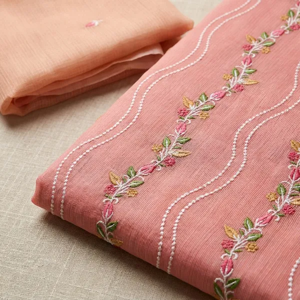 Kotadoria_Peach_Cotton_Blend_Unstitched_Dress_Material_For_Women