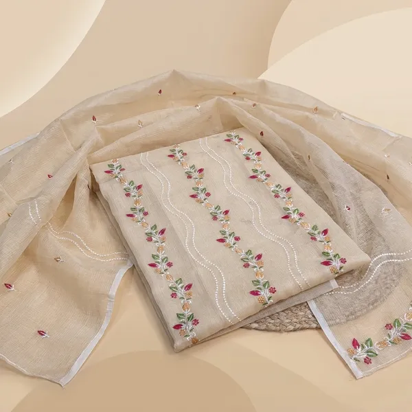 Kotadoria_Cream_Cotton_Blend_Unstitched_Dress_Material_For_Women