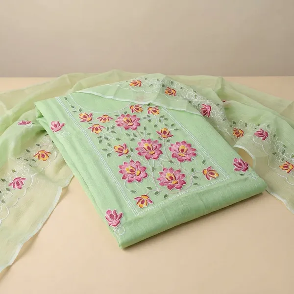 Kotadoria_Green_Cotton_Blend_Unstitched_Dress_Material_For_Women