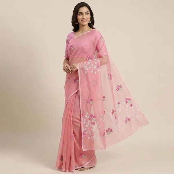 Kotadoria_Peach_Cotton_Saree_For_Women