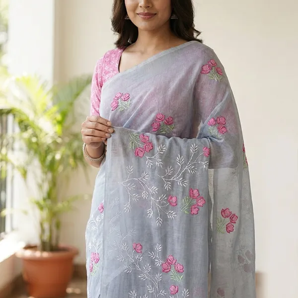 Kotadoria_Grey_Cotton_Saree_For_Women
