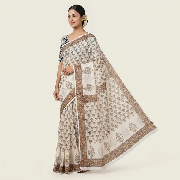 Kotadoria_Cream_Kota_Doria_Kota_Doria_Hand_Block_Print_Saree_For_Women