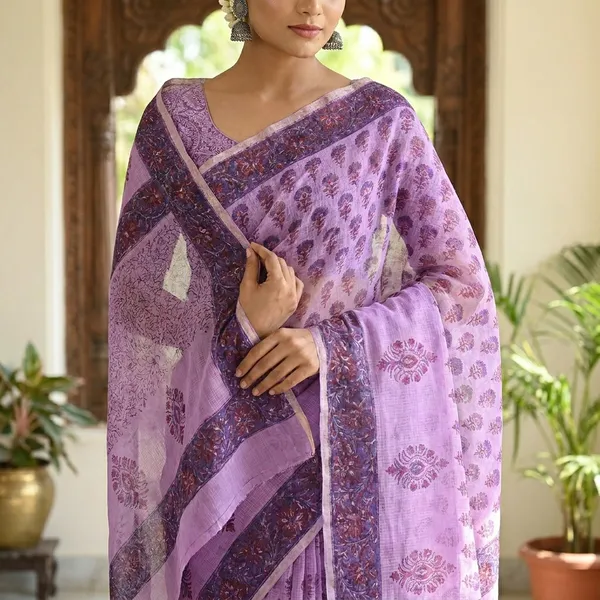 Kotadoria_Purple_Kota_Doria_Kota_Doria_Hand_Block_Print_Saree_For_Women