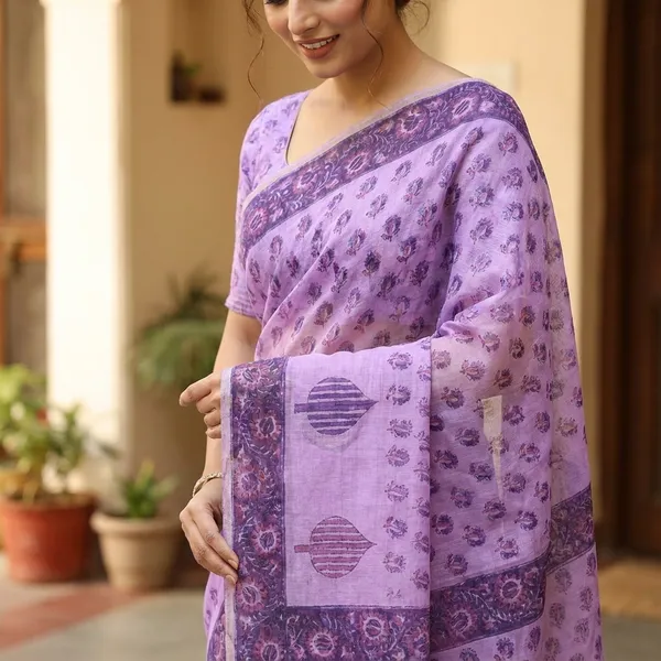 Kotadoria_Purple_Cotton_Saree_For_Women