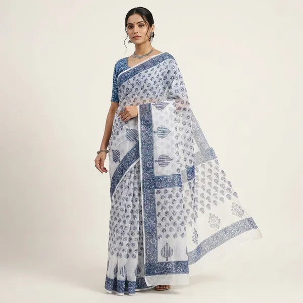 Kotadoria_White_Cotton_Saree_For_Women