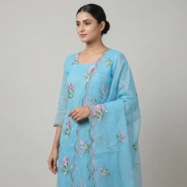 Kotadoria_Sky_Blue_Pure_Cotton_Embroidery_Unstitched_Dress_Material_For_Women