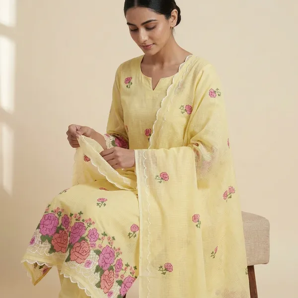 Kotadoria_Yellow_Cotton_Unstitched_Dress_Material_For_Women