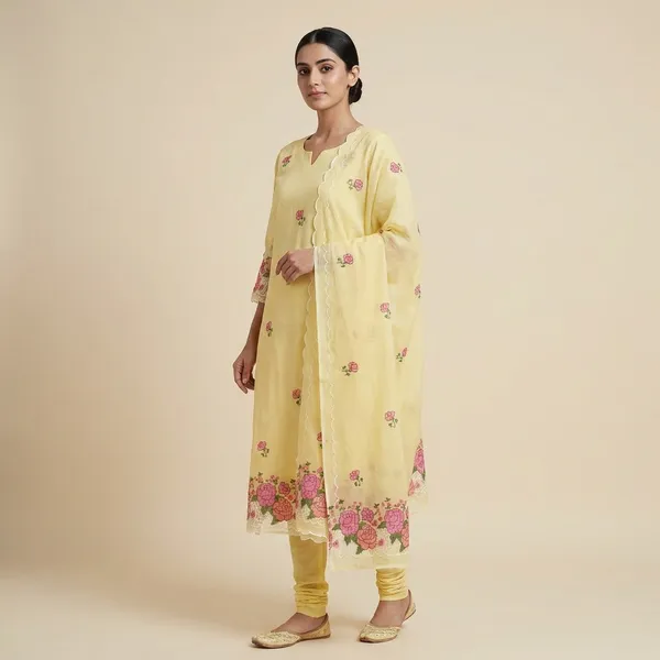 Kotadoria_Yellow_Cotton_Unstitched_Dress_Material_For_Women