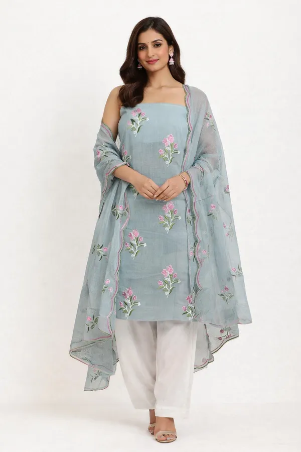 Kotadoria_Grey_Pure_Cotton_Embroidery_Unstitched_Dress_Material_For_Women