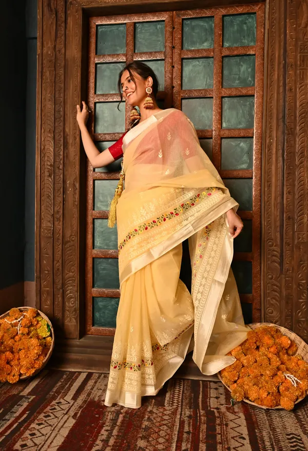 Kotadoria_Pastel_Yellow_Kota_Doria_Cotton_Saree_For_Women