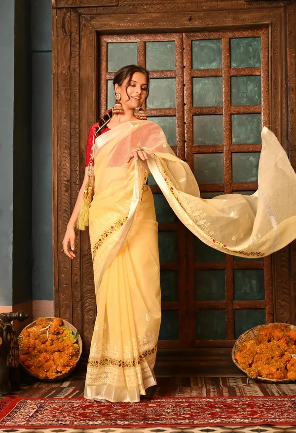 Kotadoria_Pastel_Yellow_Kota_Doria_Cotton_Saree_For_Women