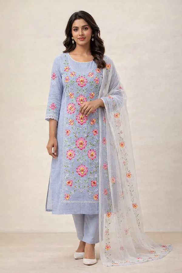 Kotadoria_Grey_Cotton_Blend_Unstitched_Dress_Material_For_Women