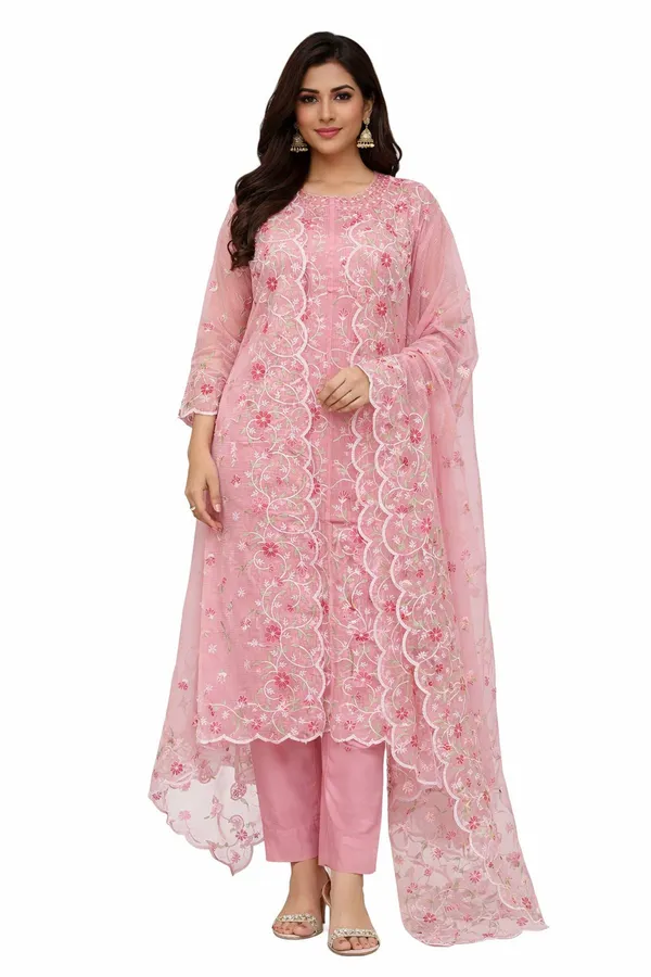 Kotadoria_Peech_Cotton_Blend_Kota_Doria_Unstitched_Dress_Material_For_Women