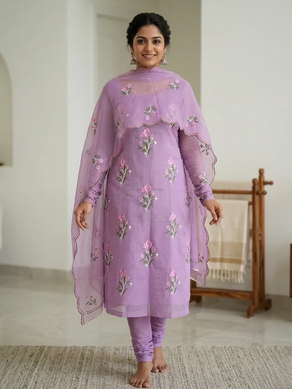Kotadoria_Purple_Pure_Cotton_Embroidery_Unstitched_Dress_Material_For_Women