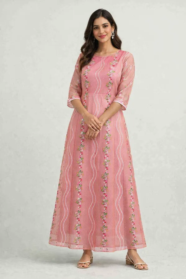 Kotadoria_Peach_Cotton_Blend_Unstitched_Dress_Material_For_Women
