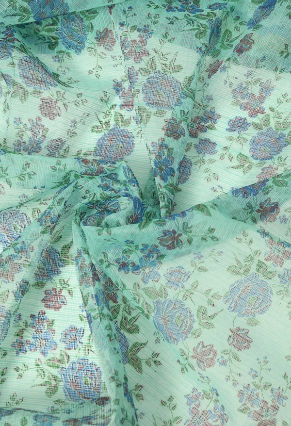 Kotadoria_Turquoise_Firozi_Cotton_Saree_For_Women