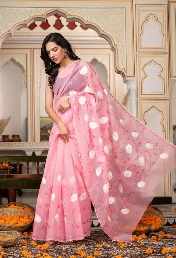 Kotadoria_Blush_Pink_Cotton_Saree_For_Women