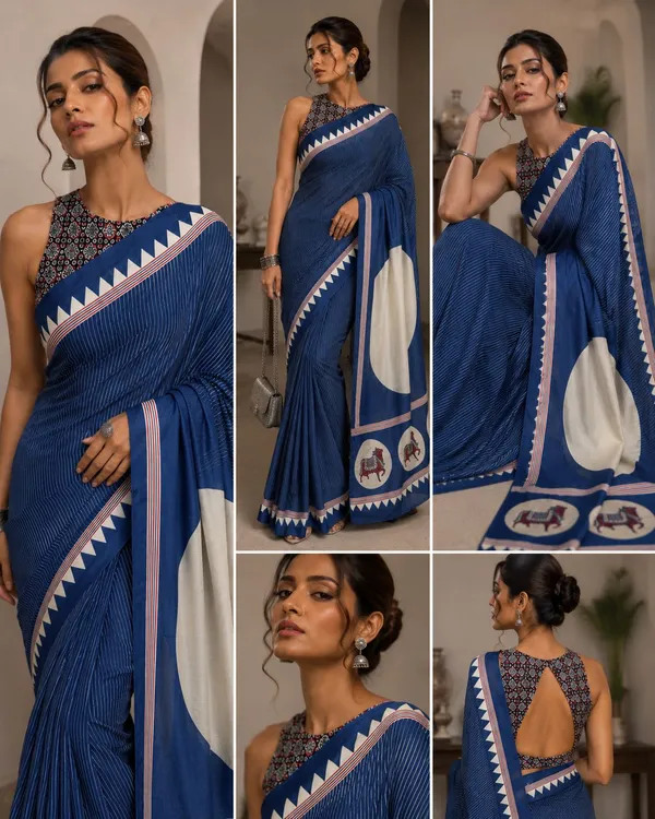 Blue_Modal_Silk_Saree__with_a_blouse_piece_For_Women
