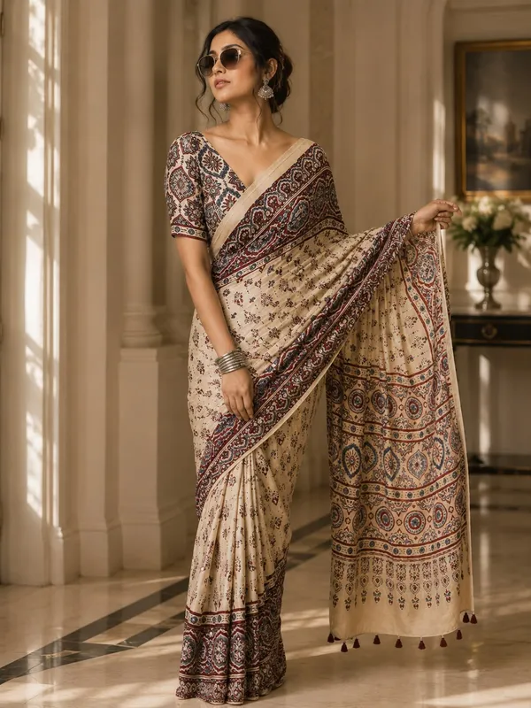 Gajji_silk_mirror_work_white_saree