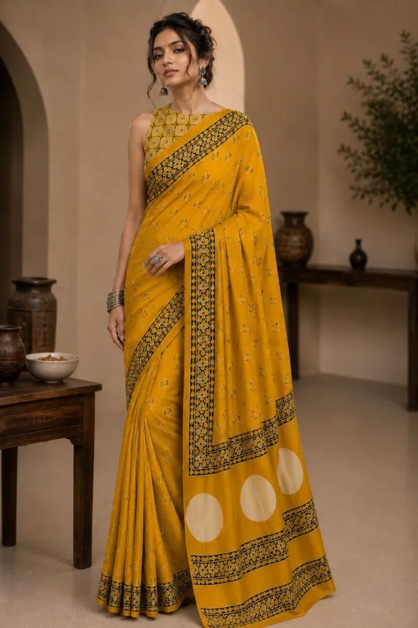 Yellow_Modal_Silk_Banarasi_Zari_Work_Saree_with_a_blouse_piece_For_Women