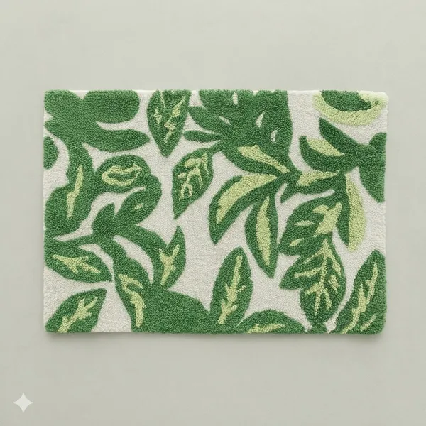Green_Leaf_Pattern_Bath_Mat