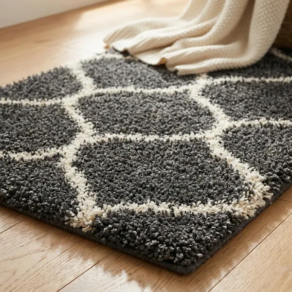 Charcoal_Black_And_Ivory_Moroccan_Trellis_Pattern_Shag_Runner_Rug