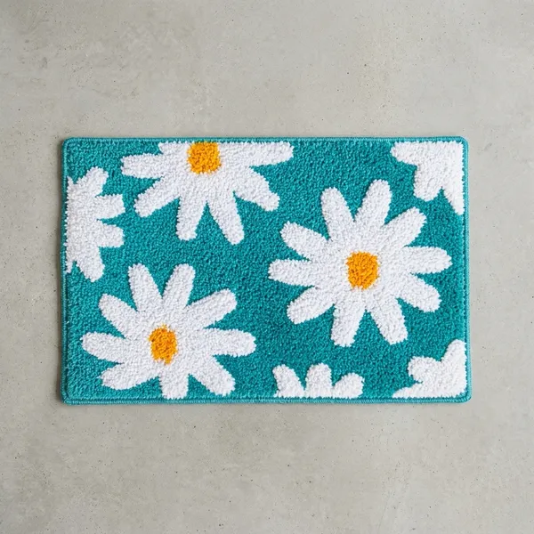 White_And_Sky_Blue_Anti-Slip_Entrance_Printed_Welcome_Door_Mat