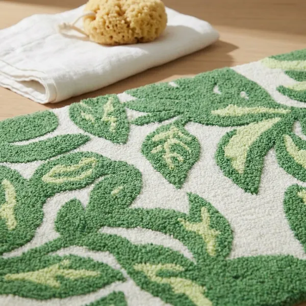 Green_Leaf_Pattern_Bath_Mat