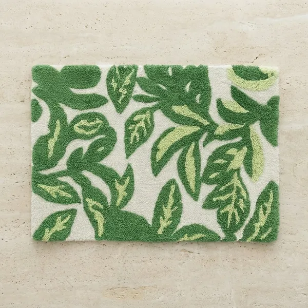 Green_Leaf_Pattern_Bath_Mat