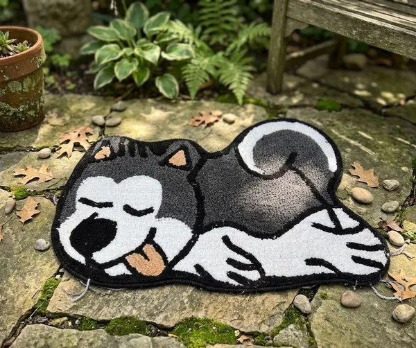 Adorable_Sleeping_Husky_Dog_Shaped_Doormat_-_Anti_Slip_Floor_Mat