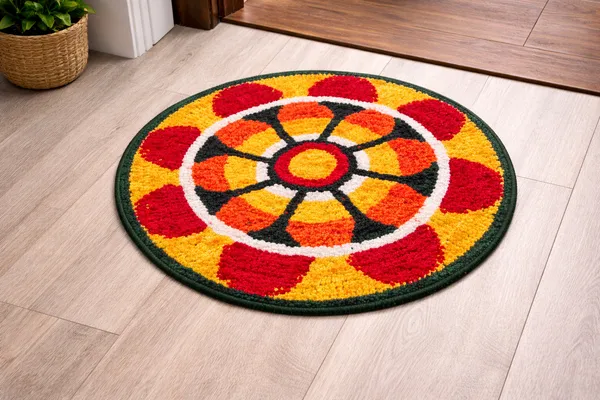 Handwoven_Circular_Floral_Doormat_With_Anti-Slip_Tpr_Backing