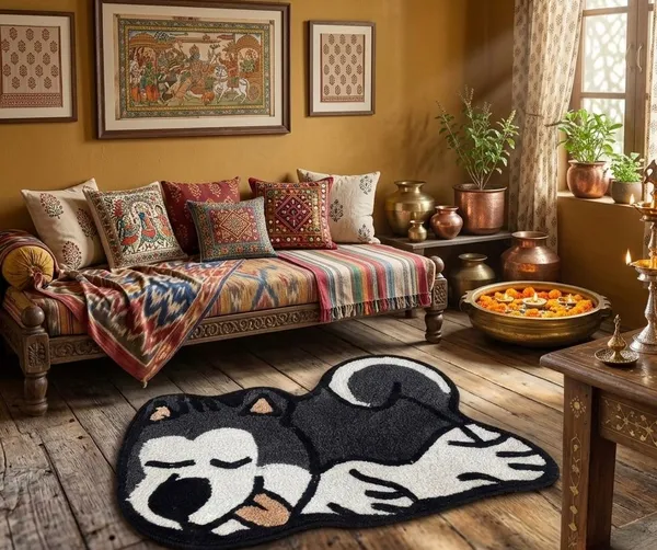 Adorable_Sleeping_Husky_Dog_Shaped_Doormat_-_Anti_Slip_Floor_Mat