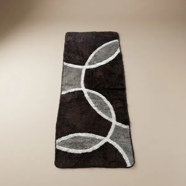 Black_Premium_Soft_Shaggy_Runner_Rug_With_Abstract_Design