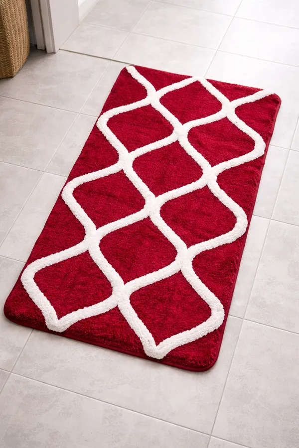 Red_And_White_Moroccan_Trellis_Pattern_Soft_Plush_Carpet_Runner