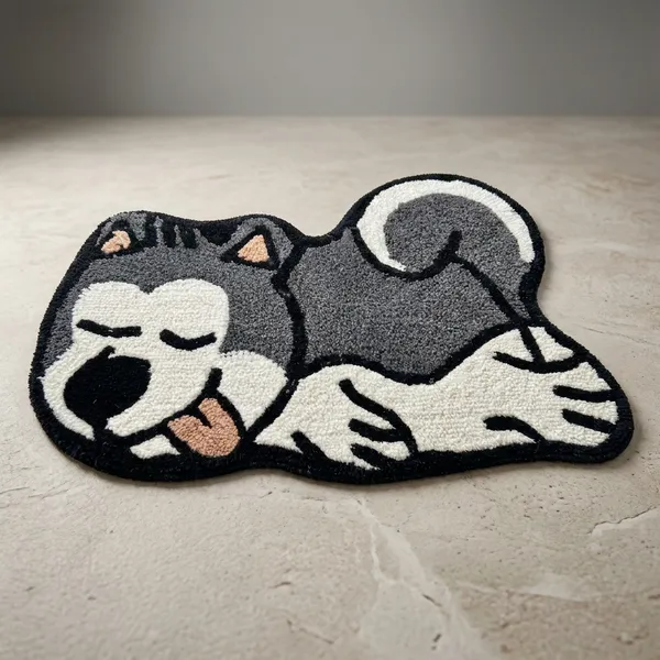 Adorable_Sleeping_Husky_Dog_Shaped_Doormat_-_Anti_Slip_Floor_Mat