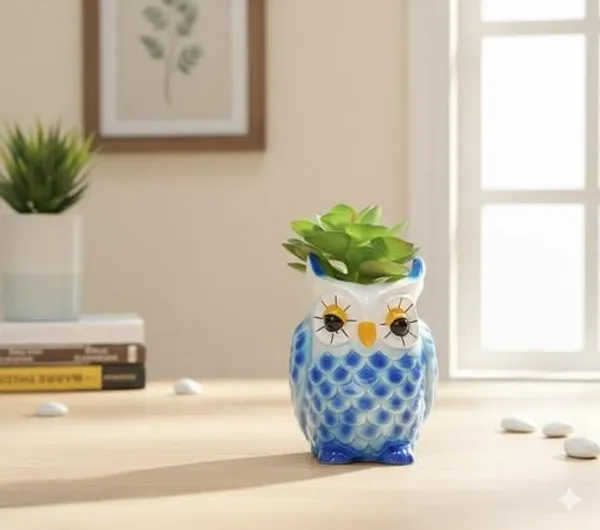 Decorative_Blue_Owl_Resin_Succulent_Planter_For_Home_And_Decor_Office_Desk