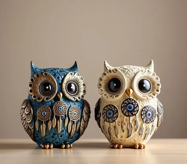 Blue_And_White_Resin_Owl_Showpiece_For_Home_Decor_Set_Of_2