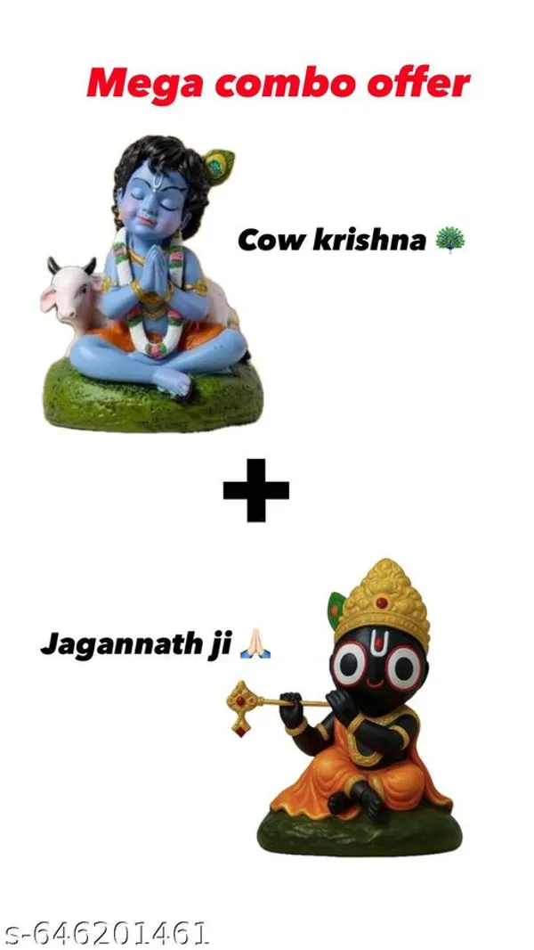 Mega_Combo_Of_Cow_Krishna_Jagannath_Ji_And_Cute_Krishna_For_Home_Decor