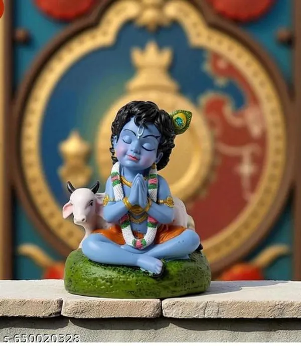 Bal_Krishna_Idol_With_Cow_For_Pooja_Room_Home_Decor