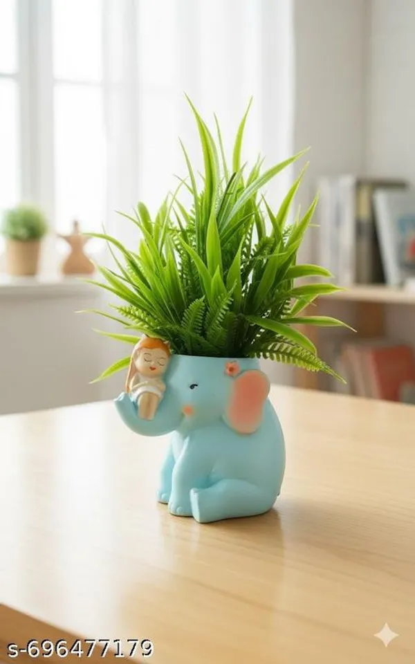 Cute_Elephant_Shape_Resin_Planter_With_Artificial_Plant_For_Home_Table_Decor