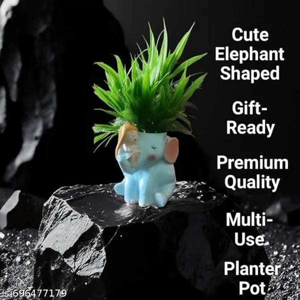 Cute_Elephant_Shape_Resin_Planter_With_Artificial_Plant_For_Home_Table_Decor