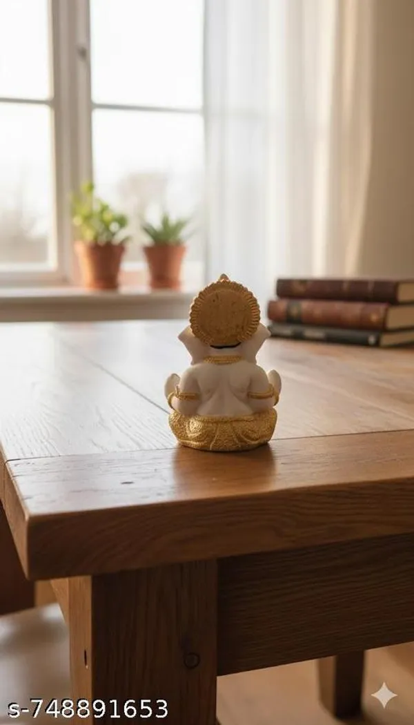White_And_Gold_Lord_Ganesha_Idol_For_Home_Decor_Office_Desk