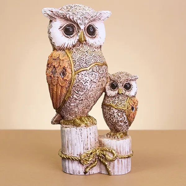 Set_Of_2_Cute_Resin_Joint_Owl_Sculpture_Vintage_Sculpture_For_Home_Decor