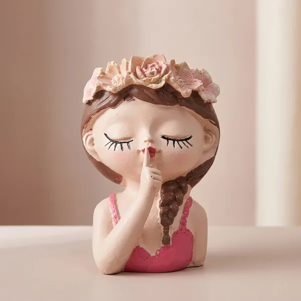 Cute_Girl_Face_Planter_Shushing_Girl_Flower_Pot_Showpiece_For_Home_Decor