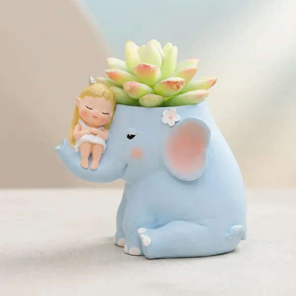 Cute_Blue_Elephant_Sleeping_Fairy_Resin_Decorative_Pot_For_Home_Office_Desk