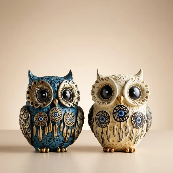 Blue_And_White_Resin_Owl_Showpiece_For_Home_Decor_Set_Of_2
