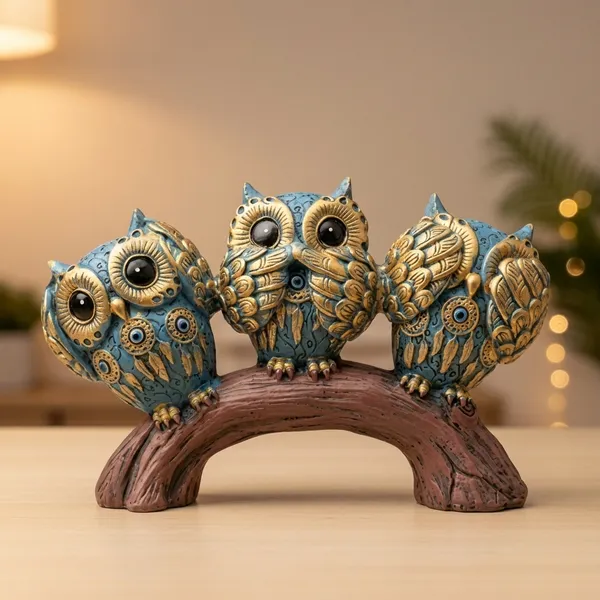 Resin_3_Owl_Showpiece_On_Tree_Branch_For_Home_And_Table_Decor_Pack_Of_1