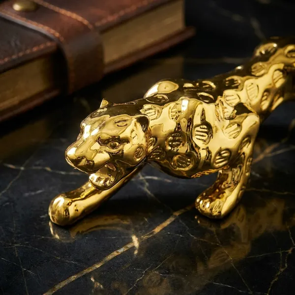 Gold_Plated_Panther_Figurine_Animal_Sculpture_For_Home_Decor
