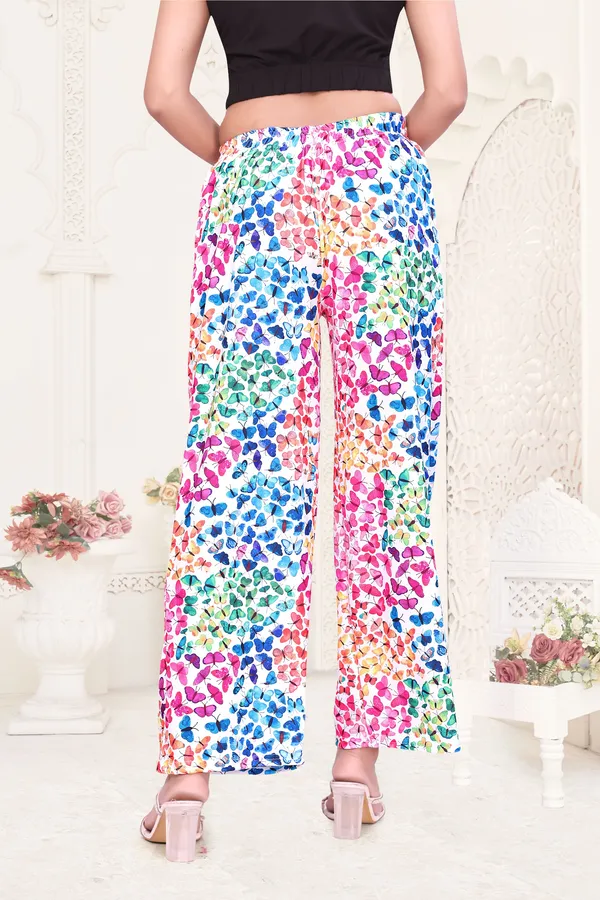 Women'S_Multicolor_Butterfly_Print_Palazzo_Pants